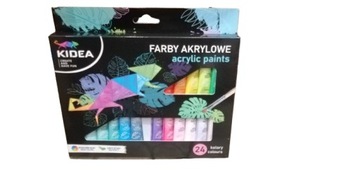 Farby akrylowe 24szt pastelowe