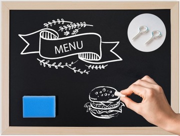 Tablica REKLAMOWA KREDOWA 60x80cm Na Ścianę MENU Wisząca Ścieralna