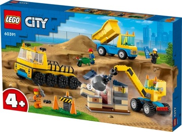 LEGO CITY 60391 Ciężarówki i dźwig z kulą wyburzeniową
