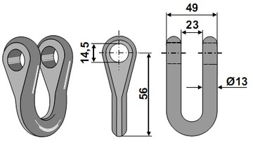 Y нож SMA-56 + дужка M14 Mulczer S.M.A. ТХ95