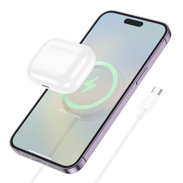 Индуктивное зарядное устройство HOCO, совместимое с MagSafe 15 Вт Enjoy CW52 white