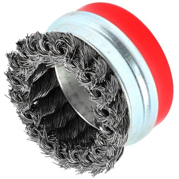 SZCZOTKA DRUCIANA DOCZOŁOWA PLECIONA 75mm M14 DO SZLIFIERKI KĄTÓWKI OPASKA