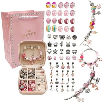 ZESTAW DO ROBIENIA BRANSOLETEK NASZYJNIKÓW BIŻUTERIA DIY ZAWIESZKI CHARMS