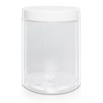 Słoik plastikowy PET 1000ml z nakrętką białą PP
