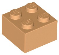 20 szt LEGO 3003, Medium nougat Brick 2 x 2 NOWE