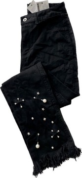 CALZEDONIA SPODNIE JEANS NERO STRAIGHT S