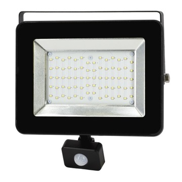 NAŚWIETLACZ LED SMD LOFOT 50W 6000K 5150LM IP65 CZARNY CZ. PIR