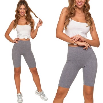 Moraj Mocno Kryjące Legginsy Kolarki Wysoki Stan grafit melanż 850-018 S/M