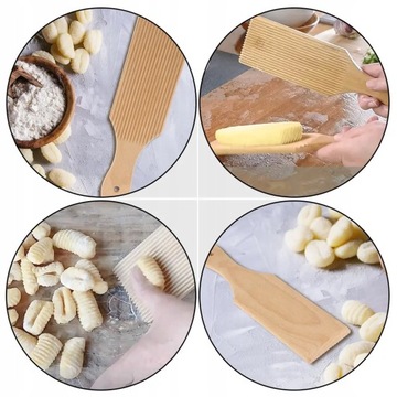 Makaron Talerz Drewniany Zestaw Gnocchi Deska
