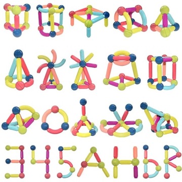 ОБРАЗОВАТЕЛЬНЫЕ МАГНИТНЫЕ БЛОКИ НАБОР БОЛЬШИХ МАГНИТНЫХ ПАЛОЧЕК XXL