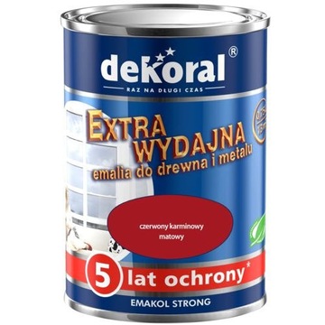 EMAKOL Farba olejno-ftalowa do drewna 0,9 l Czerwony Karminowy Matowy mat
