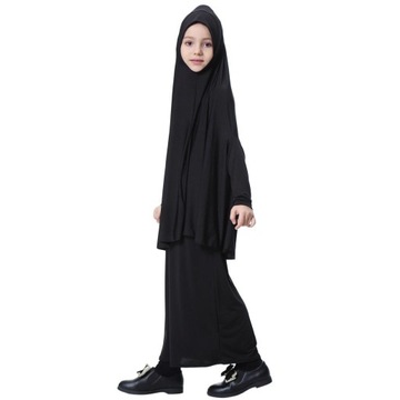Muslim Large Overhead Long Sleeve Hijab Black L