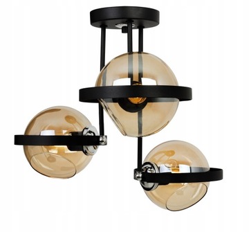 Lampa Wisząca Sufitowa Nowoczesna Miodowa Szklana
