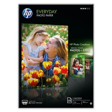 PAPIER FOTO HP EVERYDAY GLOSSY PHOTO A4 200G 25szt