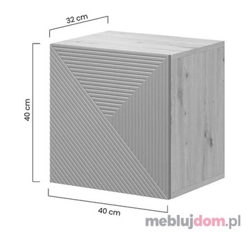 Szafka wisząca z ryflowaniami ASHA 40cm 1 Drzwi Czarna