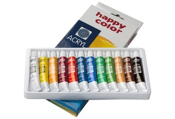 Farby akrylowe 12 kolorów x 12 ml Happy Color