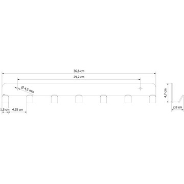 НАСТЕННАЯ ВЕШАЛКА ДЛЯ КЛЮЧЕЙ ДЛЯ ОДЕЖДЫ, МЕТАЛЛ, 7 РЫБОЛОВНЫХ КРЮЧКОВ