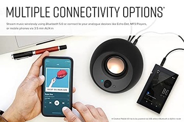 Настольные колонки Creative Pebble V3 USB-C — среднеквадратическая мощность 8 Вт, Bluetooth 5.0, Cle