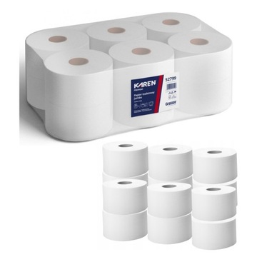 Papier toaletowy Jumbo Celuloza 2 warstwy 12 sztuk KAREN MOCNY