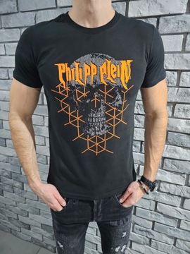 PHILIPP PLEIN L logo t-shirt koszulka PP skull duże logo brylanciki / L