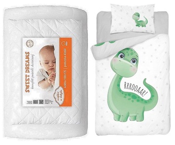 Komplet 4 elementy do łóżeczka 100x135 do przedszkola żłobka dinozaur dino