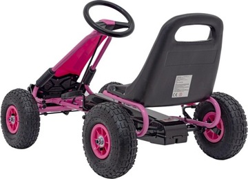 КАРТ С ПЕДАЛЯМИ, НАДУВАННЫЕ КОЛЕСА, РОЗОВЫЕ