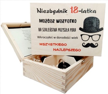 Niezbędnik Urodzinowy +18 skrzynka wzór * PREZENT