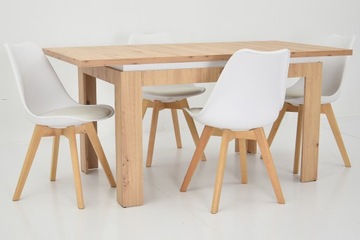 4 белых стула СКАНДИНАВСКИЙ СТОЛ 80x120 ARTISAN