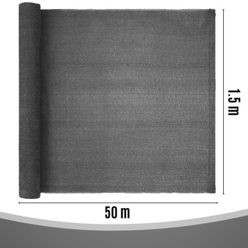 ЗАТЕНИВАЮЩАЯ СЕТКА 1,5х50м МАСКИРОВКА 140г/м2 ПОКРЫТИЕ ЗАБОРА + 100 ЛЕНТ