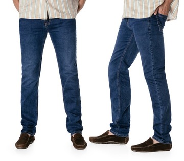 Długie Spodnie Jeansy Granatowe Dżinsowe Męskie Dżinsy Texasy 7069 W35 L36