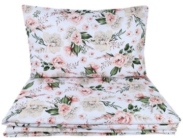 POŚCIEL DZIECIĘCA NIEMOWLĘCA 135x100 DO ŁÓŻECZKA BAWEŁNA PEONIE