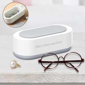Mini Ultrasonic Jewelry Cleaner Rechargeable Washing Glasses Cleaning White