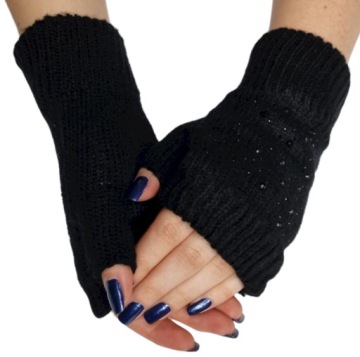 ПЕРЧАТКИ БЕЗ ПАЛЬЦЕВ С ПАЙЕТКАМИ ЖЕНСКИЕ PR2