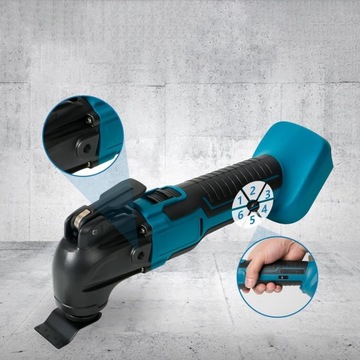 Вибрационный инструмент, 18 В, 300 Вт, с быстросменными лезвиями и 6 скоростями.