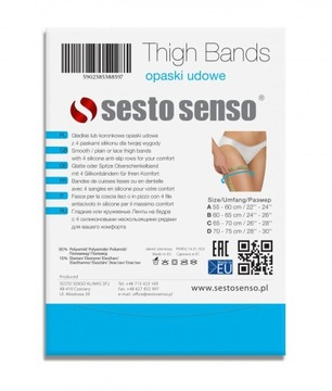 Sesto Senso Thigh Bands gładka biała Opaska 56/58