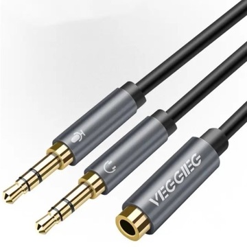 KABEL ROZDZIELACZ 2x MINI JACK 3,5MM AUX VEGGIEG OFC