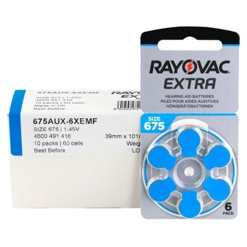 BATERIE PUDEŁKO - RAYOVAC 675 EXTRA ADVANCED 60szt