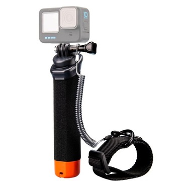 РУЧКА-БУИ ДЛЯ GOPRO HERO ЧЕРНАЯ ПЛАВАЮЩАЯ 7 ДЮЙМОВ С РЕМНЕМ из АБС-пластика