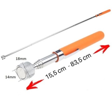МАГНИТ ТЕЛЕСКОПИЧЕСКИЙ МАГНИТНЫЙ ЗАХВАТ СИЛЬНЫЙ, ДЛИННЫЙ, РЕГУЛИРУЕМЫЙ XXL С ЗАЖИМОМ