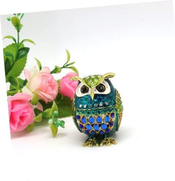 Ze Stopu Sowa Metalowy Statua Sowy Ozdoba Etui Na Biżuterię Pudełka Z Biżut