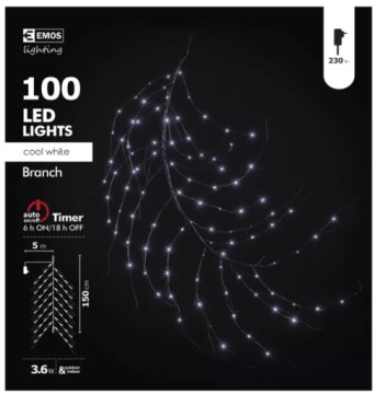 Декоративная рождественская светодиодная веточка с подсветкой