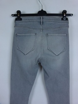 River Island szare spodnie jeans dziury / 36