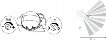 НАСТЕННЫЙ СУМЕРКИ PIR ДАТЧИК ДВИЖЕНИЯ НАРУЖНЫЙ СВЕТОДИОДНЫЙ ДАТЧИК НАВЕРХНЕГО МОНТАЖА