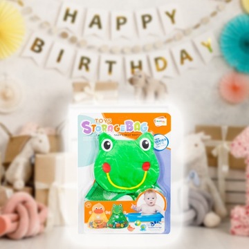 СУМКА-ОРГАНИЗАТОР СЕТОЧНАЯ СУМКА ДЛЯ ИГРУШЕК ДЛЯ ВАТЫ С ПРИСОСКОЙ ЛЯГУШКА