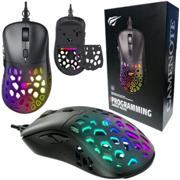 LEKKA MYSZKA GAMINGOWA LED RGB DLA GRACZY 10000DPI