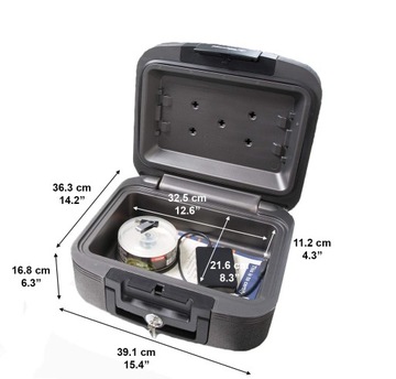 Огнестойкий и водонепроницаемый сейф формата А4.