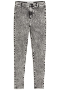 C&A Damskie Grafitowe Spodnie Jeansy Rurki Super Skinny Wysoki Stan 52