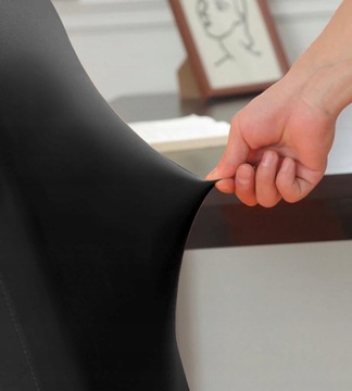 НАБОР ИЗ 4 ШТ. ЧЕХОЛ ДЛЯ СТУЛА XL, ЧЕРНЫЙ, ЭЛАСТИЧНЫЙ, ТОНКИЙ