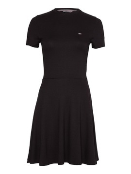 TOMMY JEANS DRESS - SUKIENKA CZARNA DAMSKA S