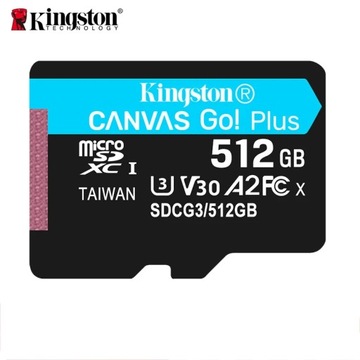Kingston microSDXC Canvas Go! Плюс адаптер для карт памяти 512 ГБ 170R A2 U3 V30